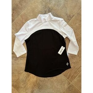 Jofit Women's 3/4 Sleeve Rib Mock Shirt Size Small Brand New!